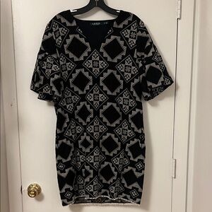 Ralph Lauren Black and White Patterned Mini Dress